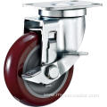 3'' Swivel Industrial PU Caster With PP Core With Side Brake